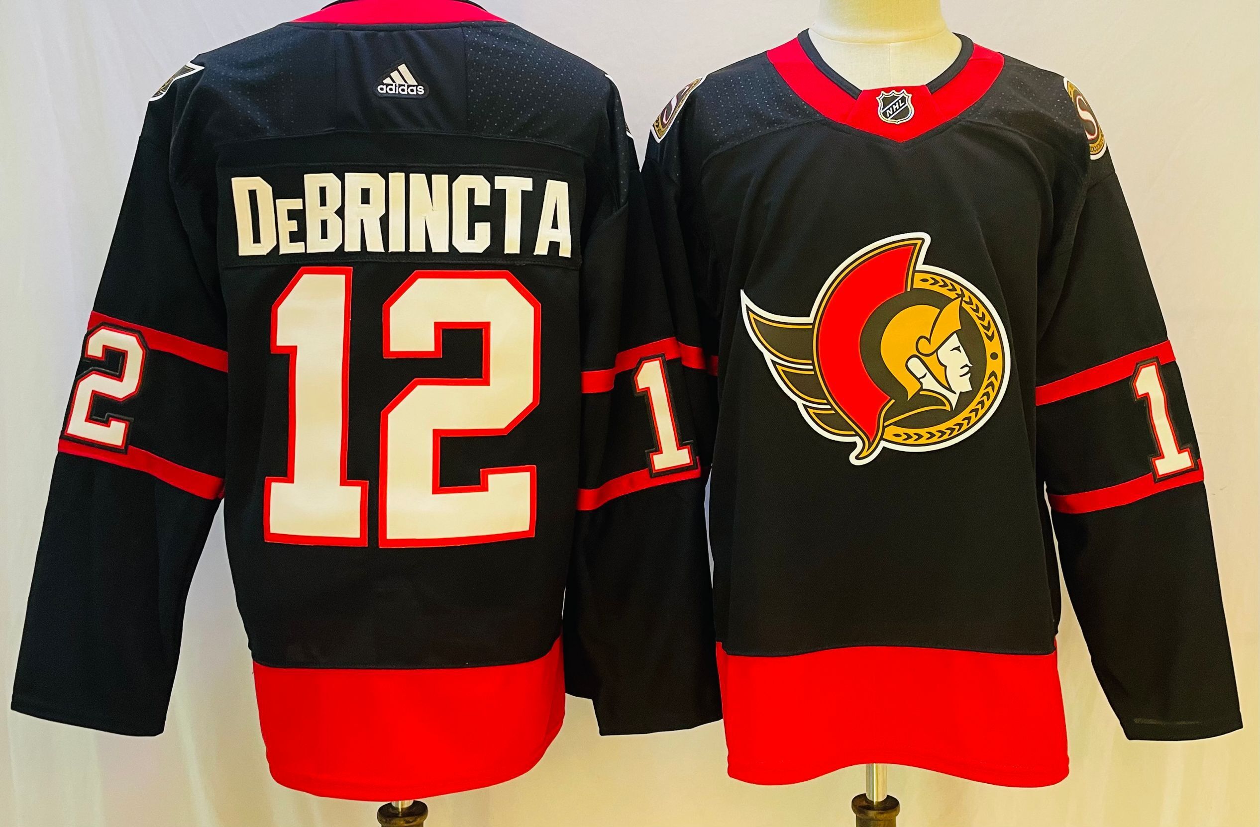 Men Ottawa Senators #12 Debrincta Black Throwback 2022 Adidas NHL Jersey->carolina hurricanes->NHL Jersey